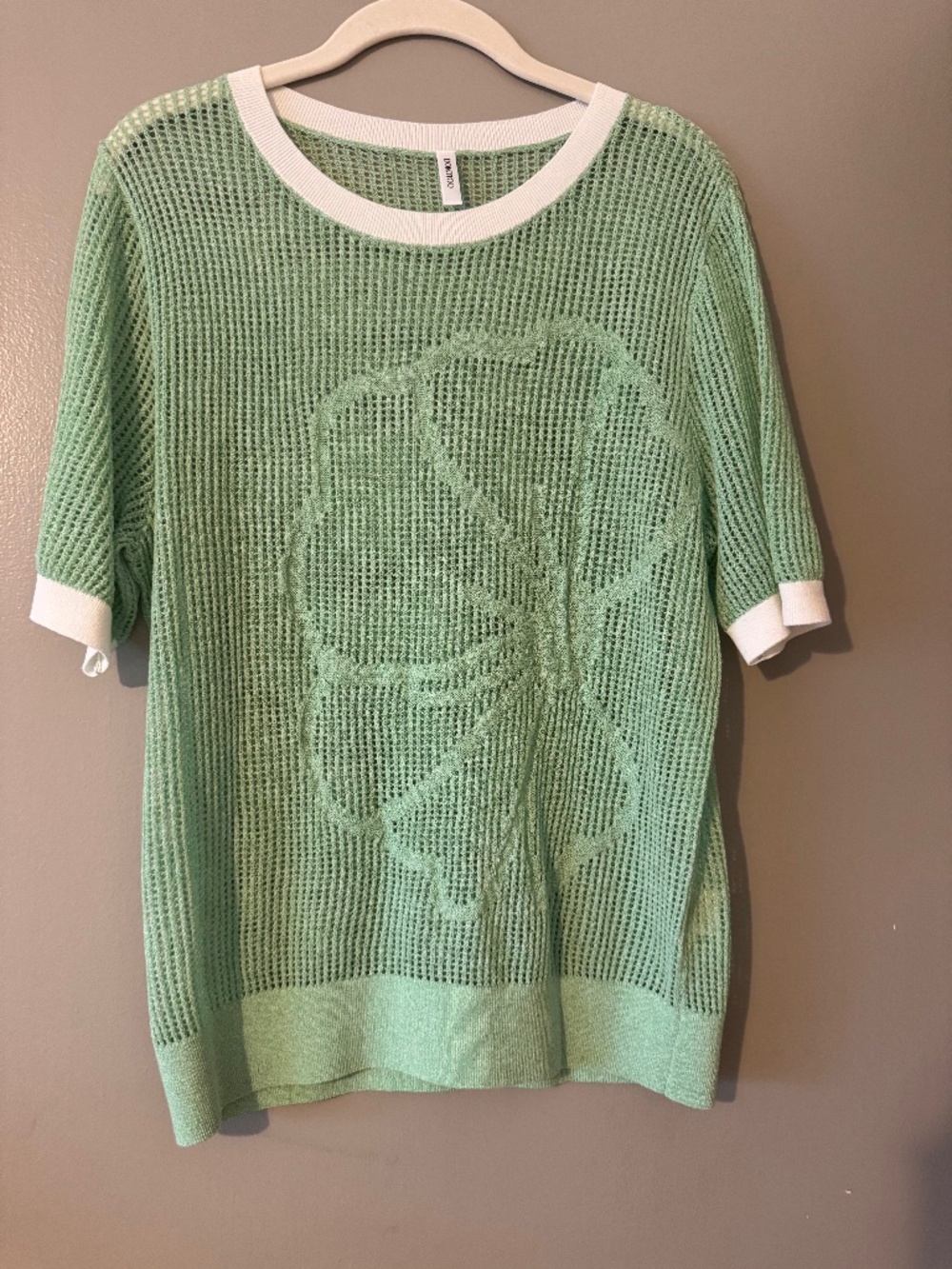 Green mesh short sleeve shirt